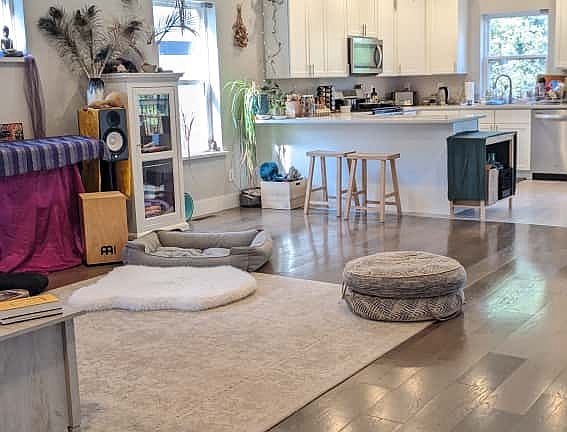 Living Area opens to Kitchen