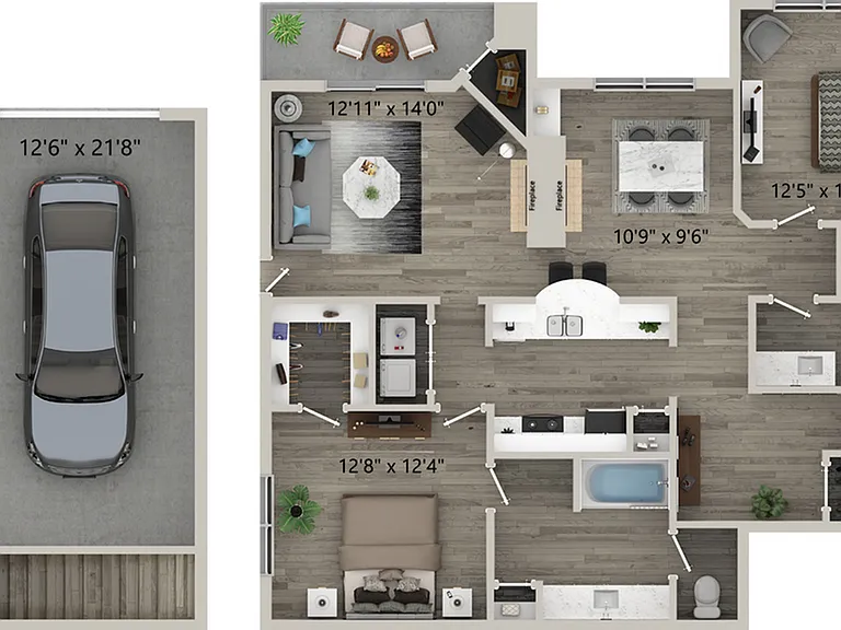 2X2 1255 sqft - B5 garage 2X2 1255 sqft - B5 garage
