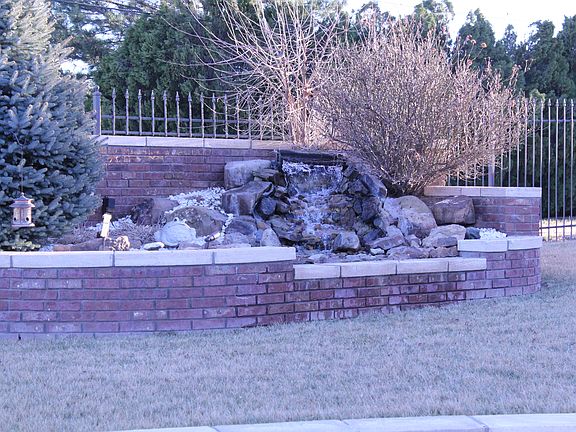 Waterfall in front yard 