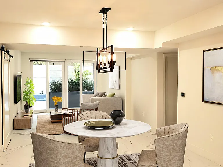 Dining area virtually staged