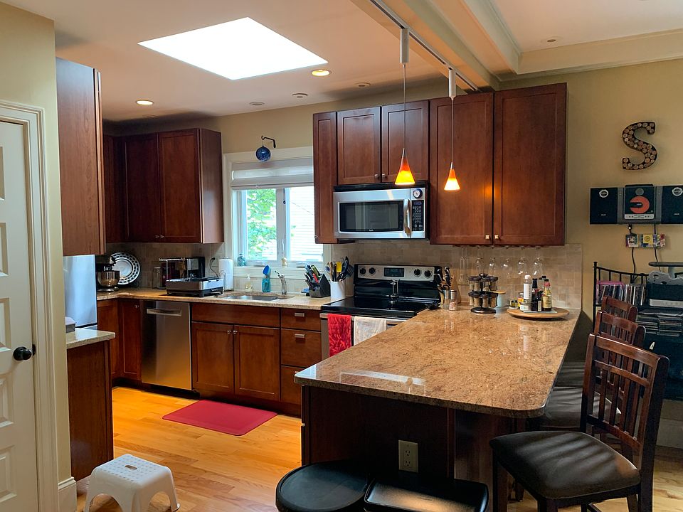 Sunny kitchen with skylight