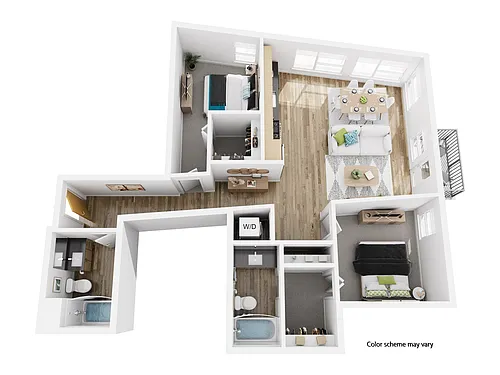 Floor plan Two Bed Two Bath I 1