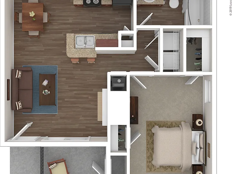 1x1 Large Upgrade: Beds - 1: Baths - 1: SqFt Range - 760 to 760