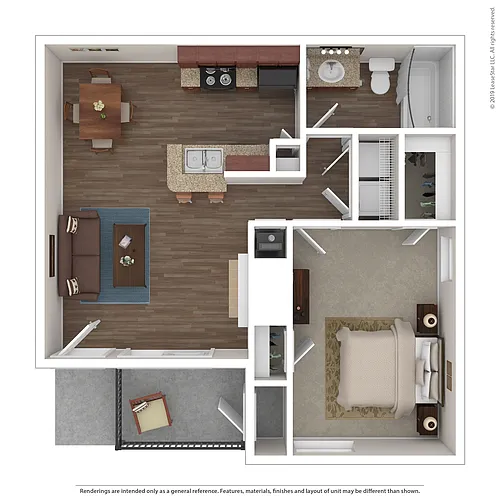 Floor plan 1x1 LG Upgrade