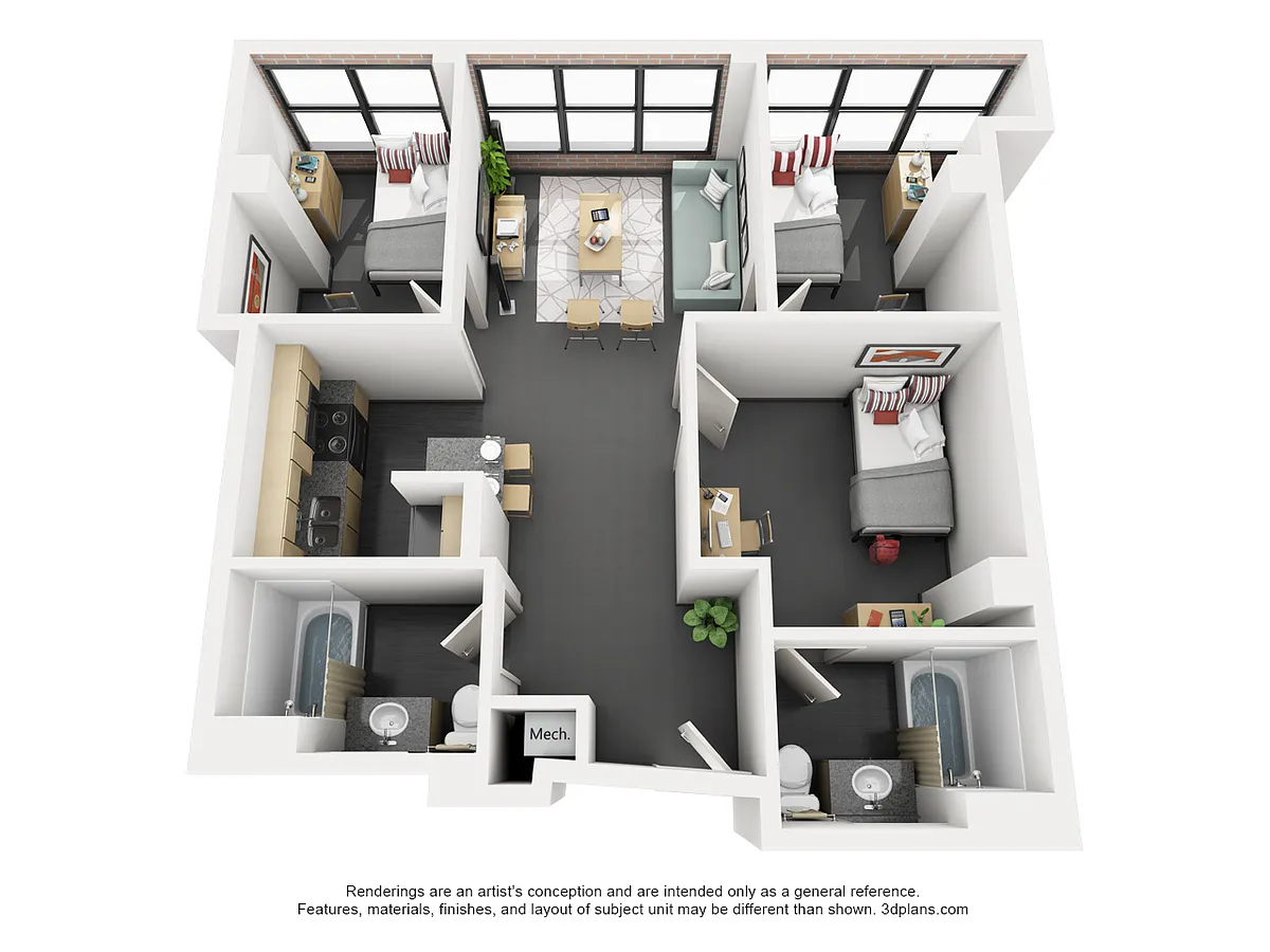 Floor plan Ford - Private Room In 3x2