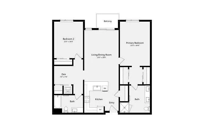 Floor plan 2B+DEN