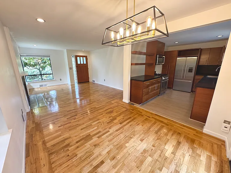 Upstairs communal area (kitchen, dining room, and living room)