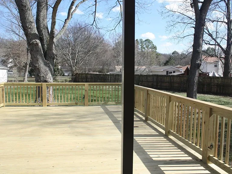 huge deck & yard view from inside