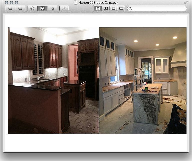Before and after of kitchen 