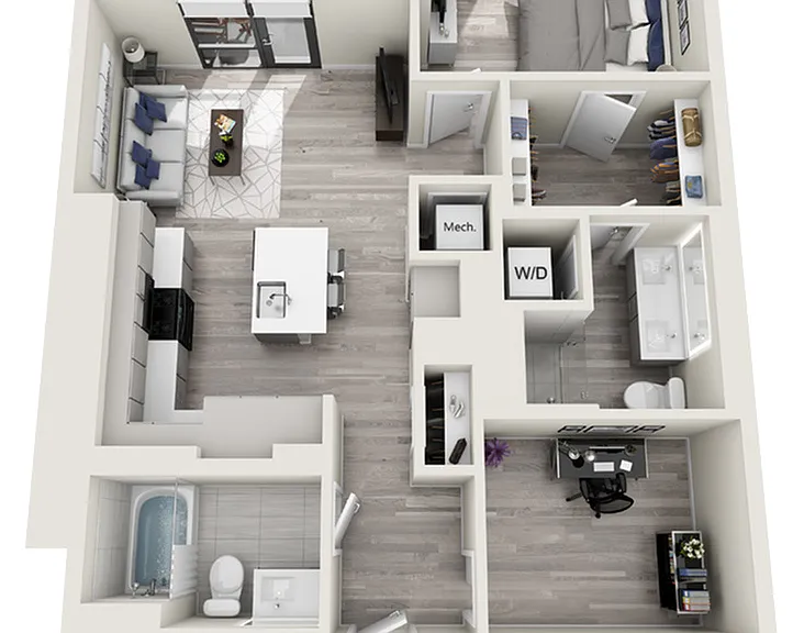Two Bedroom Two Bath (922 SF) Two Bedroom Two Bath (922 SF)