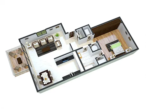 Floor plan 1 Bed/ 1 Bath