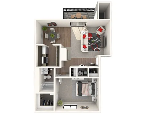 Floor plan 1 Bedroom Apartment
