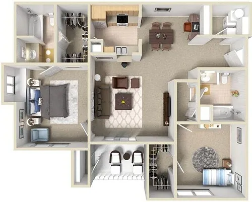 Floor plan B2 2/1 1017 sf