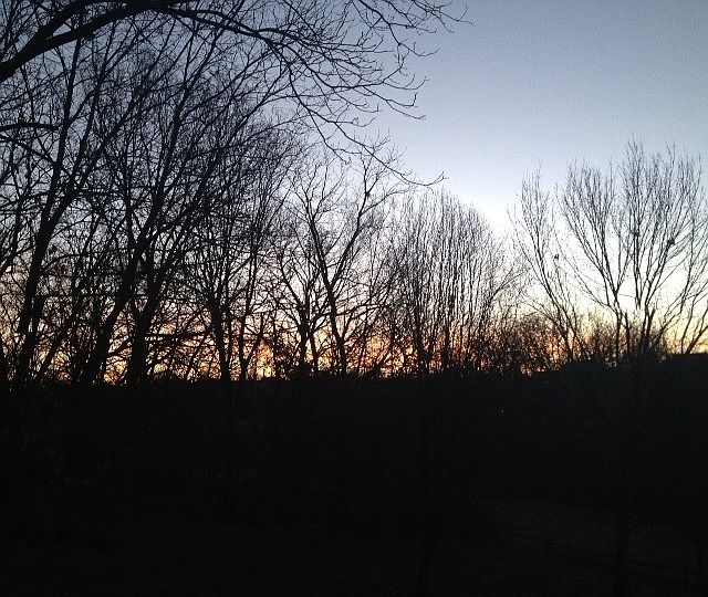 Winter sunrise from deck