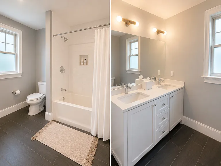 Second Bathroom
Updated full bathroom with double vanity and tub_perfect for guests or family