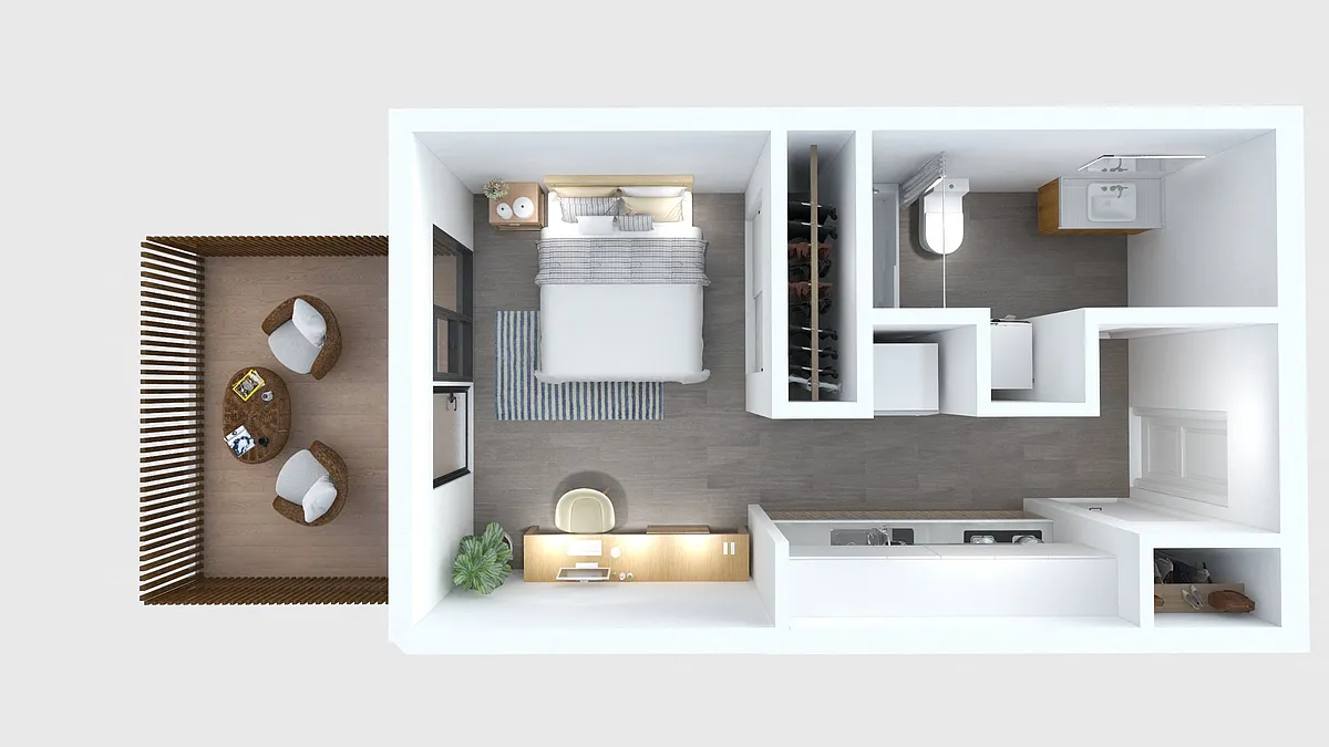 Floor plan Garden Studio B.1