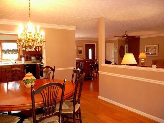 Dining room open to kitchen and family room.