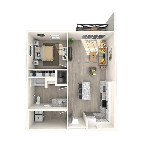Floor plan 1 Bed/1 Bath