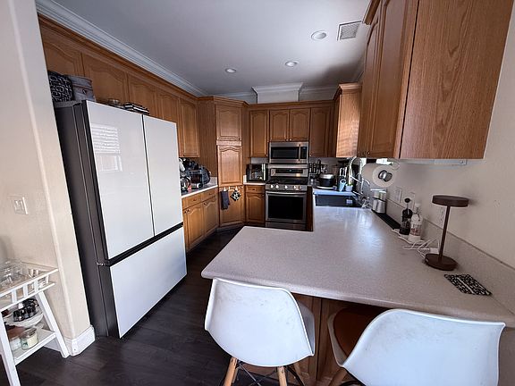 Kitchen with corian countertops