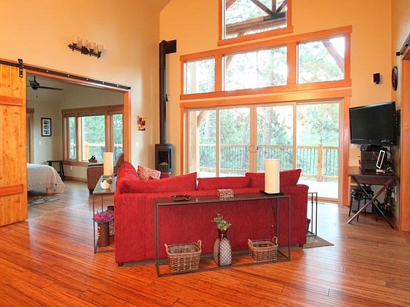 The sliding barn style doors can be closed for privacy or left open to maximize the space.