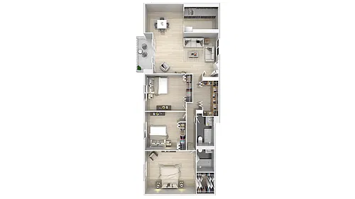 Floor plan 3 Bedroom 2 Bathroom With Balcony