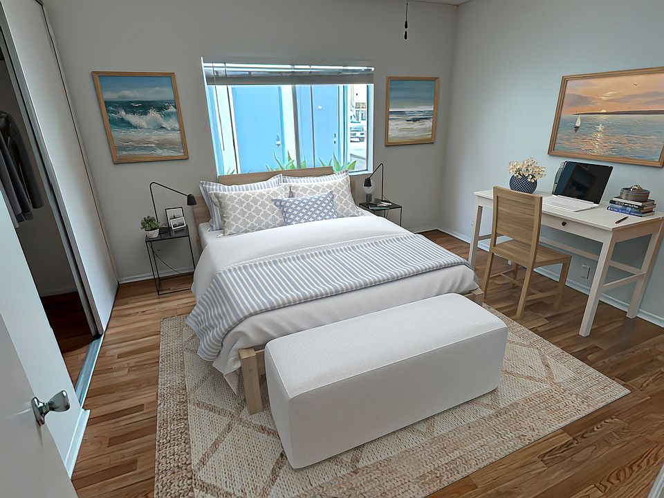 Primary bedroom with large closet and en suite full bathroom