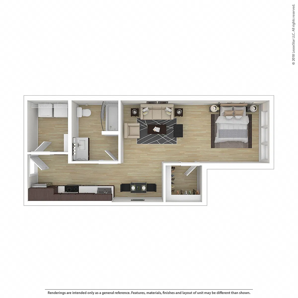 Floor plan 1X1 B