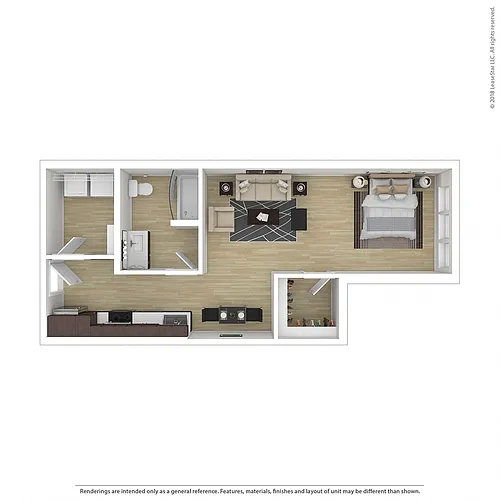 Floor plan 1X1 B