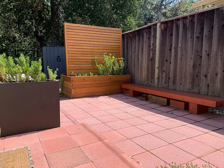 Patio just outside entrance