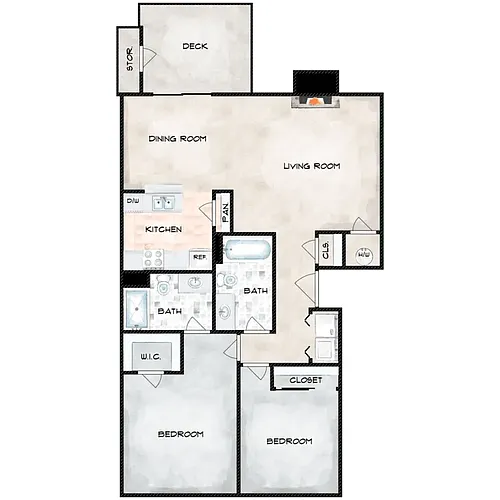 Floor plan 2x2 Elite Plan C