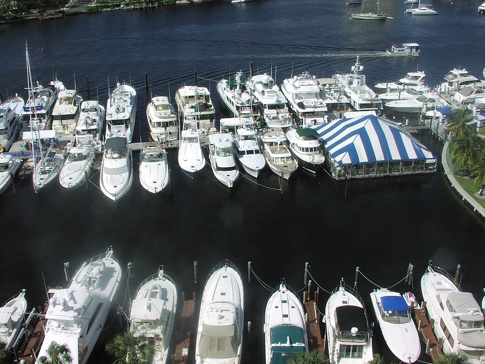 View of boat show from balcony