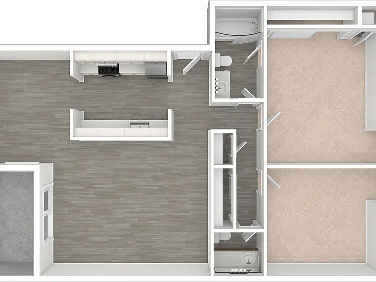 2 BD / 1.5 BA - 980 SF