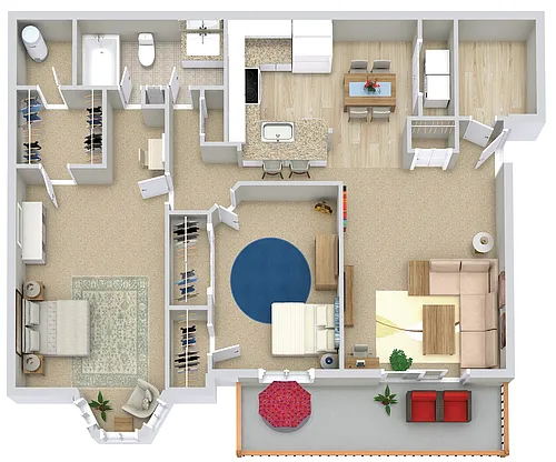 Floor plan 2 Bedroom 1 Bath