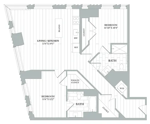 Floor plan B3 | 2 Bed | 2 Bath