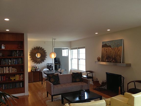 Living room and dining room