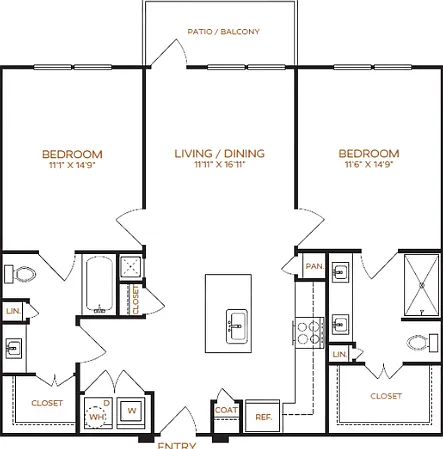 2 Bedroom | 2 Bathroom | 1080 Sq. Ft. 2 Bedroom | 2 Bathroom | 1080 Sq. Ft.