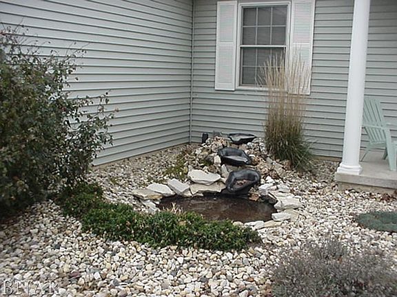 waterfall pond at entrance