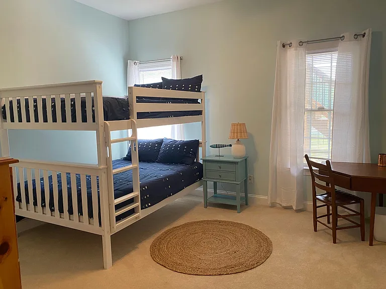 Bedroom #4 located in walkout basement. Full over Full bunk beds