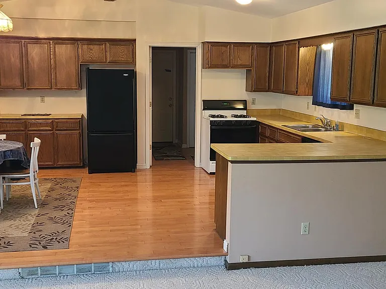 Kitchen. Real Maple wood floor.
