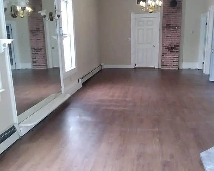 Living room and dining room