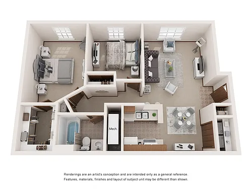 Floor plan Two Bedroom, One Bath