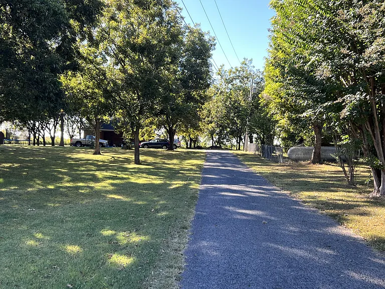 Looking up the drive from the road