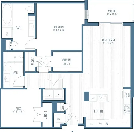 One Hermann Place - A17 - 2 Beds - 2 Baths - 1189 Sq. ft.