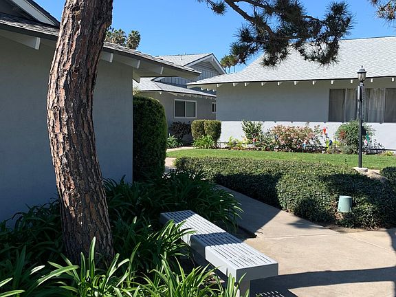 Walking paths and benches throughout the complex