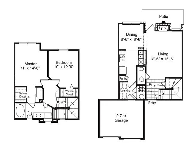 Floor plan TH1 Renovated Attached Garage Included