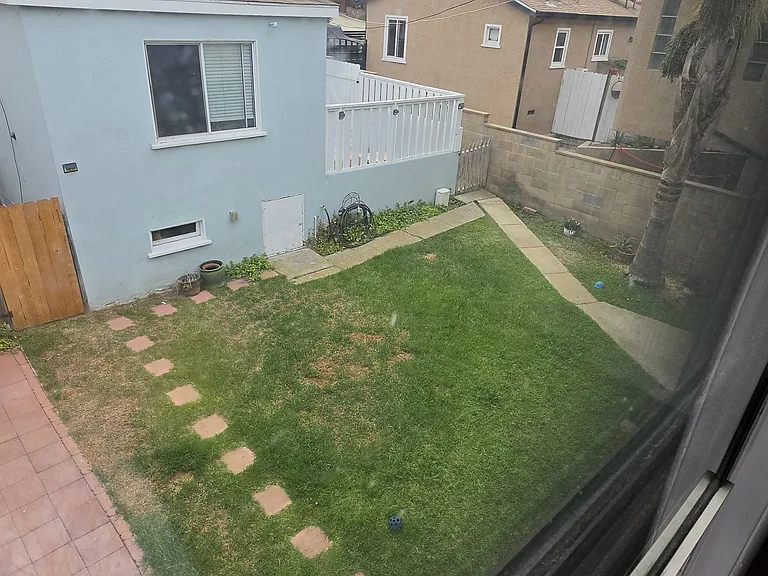 Shared grass yard perfect for dogs or gathering with friends or just chilling outside.
