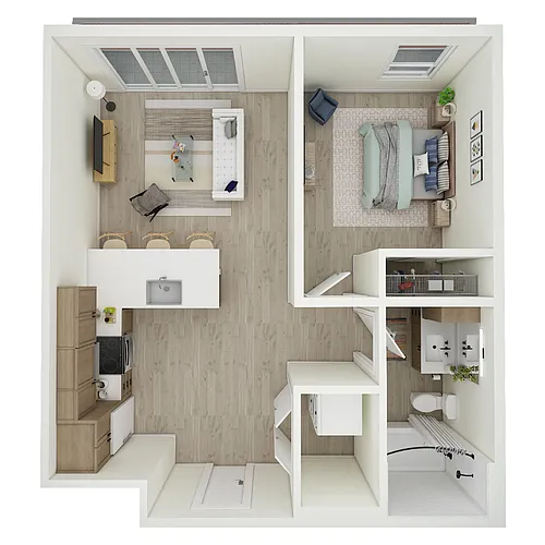 Floor plan 1 Bed 1 Bath - a23.1