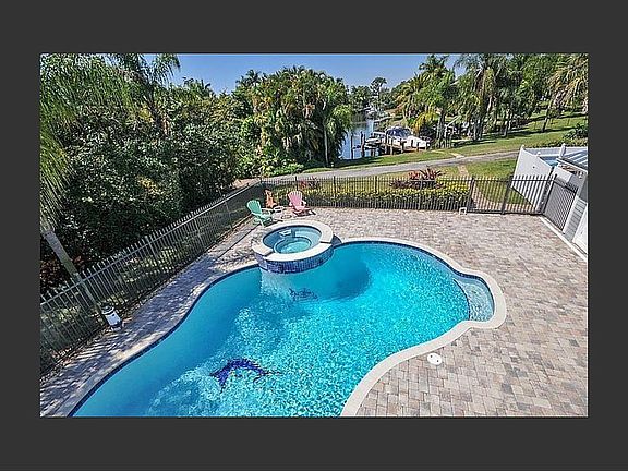 View of pool from upper deck