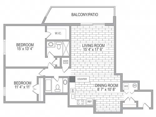 Floor plan 2x2 Modernized