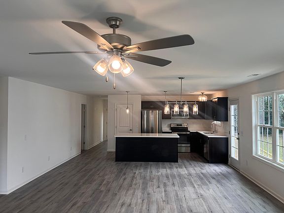 looking into kitchen from living room